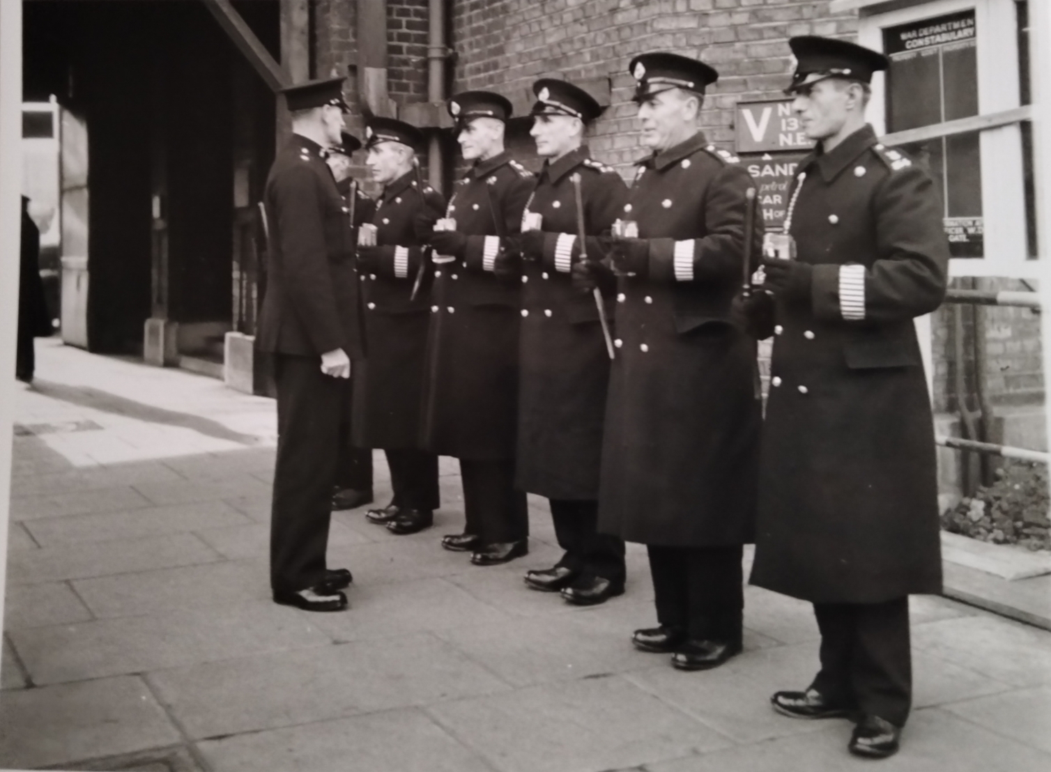 War Department Constabulary presenting appointments for inspection at Woolwich Arsenal